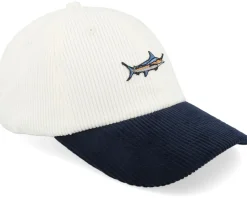 Tiny Blue Marlin Corduroy Off White/Navy Dad Cap - Skillfish