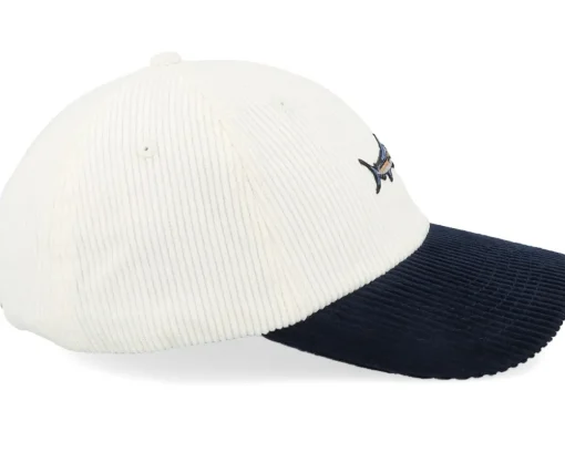 Tiny Blue Marlin Corduroy Off White/Navy Dad Cap - Skillfish