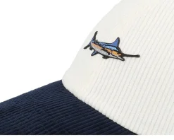 Tiny Blue Marlin Corduroy Off White/Navy Dad Cap - Skillfish