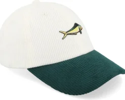 Tiny Mahi Mahi Corduroy White/Dark Forest Dad Cap - Skillfish