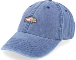 Tiny Rainbow Trout Fish Vintage Washed Denim Blue Dad Cap - Skillfish