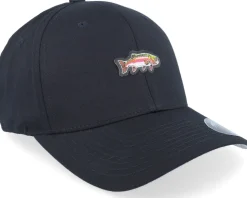 Tiny Rainbow Trout Fish Wooly Combed Black Flexfit - Skillfish