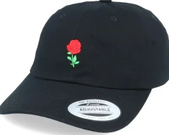 Tiny Red Rose Black Dad Cap - Iconic