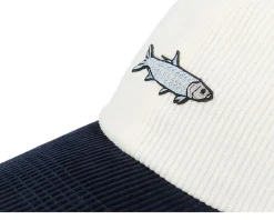 Tiny Tarpon Corduroy Off White/Navy Dad Cap - Skillfish