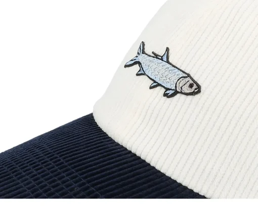 Tiny Tarpon Corduroy Off White/Navy Dad Cap - Skillfish