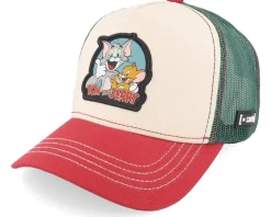 Tom & Jerry Beige/Green/Red Trucker - Capslab