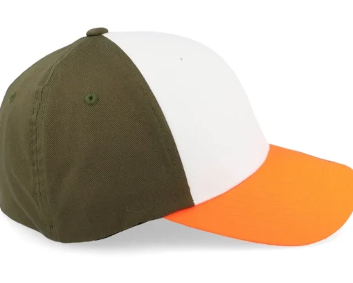 3-tone Neon Orange/White/Olive Flexfit - Flexfit