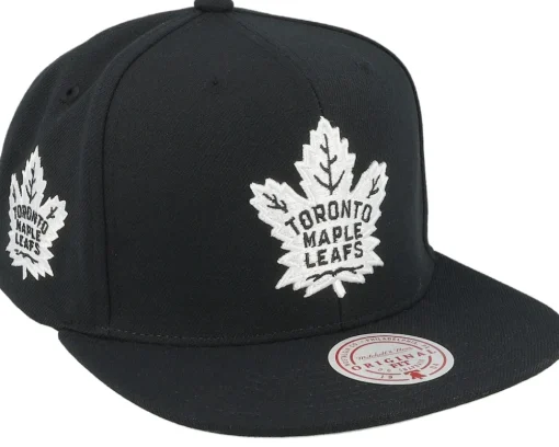 Toronto Maple Leafs Evergreen Black White Cap Black Snapback - Mitchell & Ness