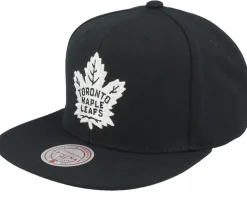 Toronto Maple Leafs Evergreen Black White Cap Black Snapback - Mitchell & Ness