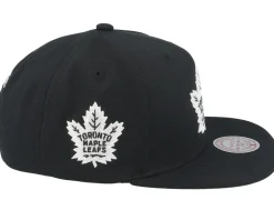 Toronto Maple Leafs Evergreen Black White Cap Black Snapback - Mitchell & Ness
