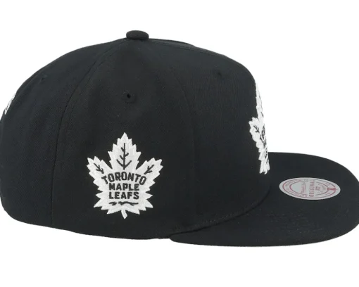 Toronto Maple Leafs Evergreen Black White Cap Black Snapback - Mitchell & Ness