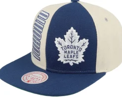 Toronto Maple Leafs Pop Panel Off White/Blue Snapback - Mitchell & Ness