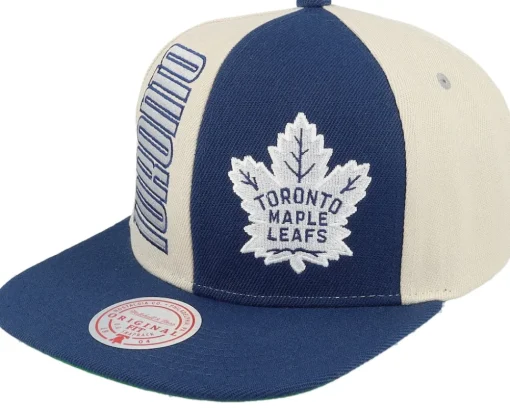 Toronto Maple Leafs Pop Panel Off White/Blue Snapback - Mitchell & Ness
