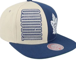 Toronto Maple Leafs Pop Panel Off White/Blue Snapback - Mitchell & Ness