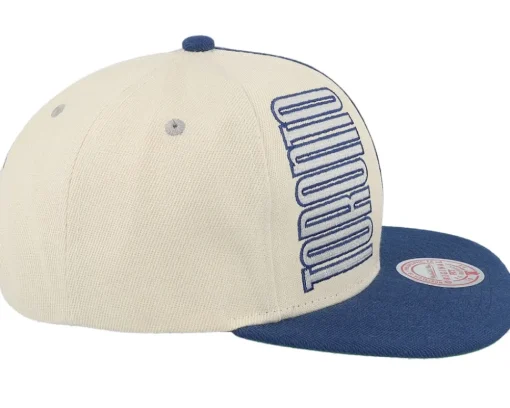 Toronto Maple Leafs Pop Panel Off White/Blue Snapback - Mitchell & Ness