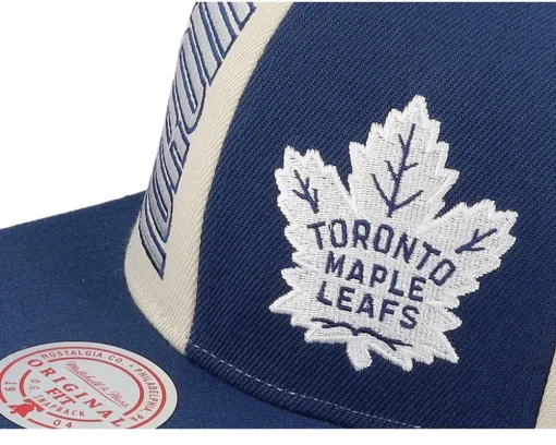 Toronto Maple Leafs Pop Panel Off White/Blue Snapback - Mitchell & Ness