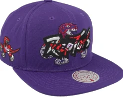 Toronto Raptors Double Up Purple Snapback - Mitchell & Ness