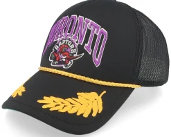 Toronto Raptors Gold Leaf Hwc Black Trucker - Mitchell & Ness