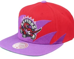 Toronto Raptors Sharktooth Red/Purple Snapback - Mitchell & Ness