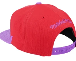 Toronto Raptors Sharktooth Red/Purple Snapback - Mitchell & Ness