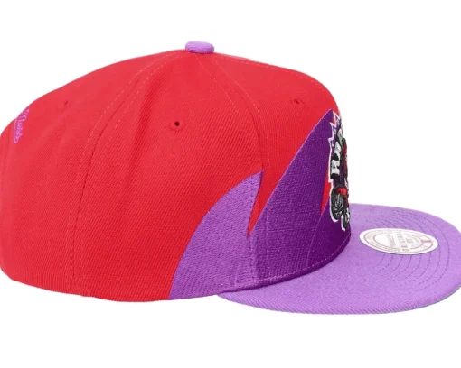 Toronto Raptors Sharktooth Red/Purple Snapback - Mitchell & Ness