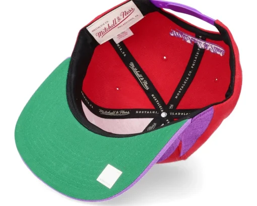 Toronto Raptors Sharktooth Red/Purple Snapback - Mitchell & Ness