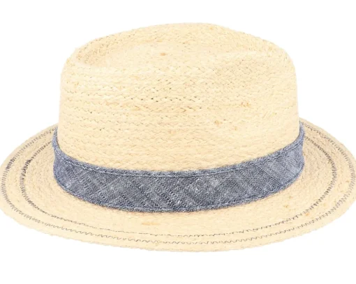 Traveller Raffia Beige/Denim Straw Hat - Stetson