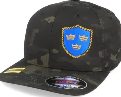 Tre Kronor Shield Side Panel Camo Black Flexfit - Army Head