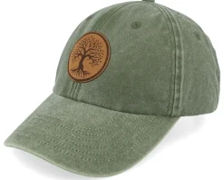 Tree Of Life Engraved Patch Olive Washed Dad Cap - Wild Spirit