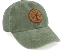 Tree Of Life Engraved Patch Olive Washed Dad Cap - Wild Spirit