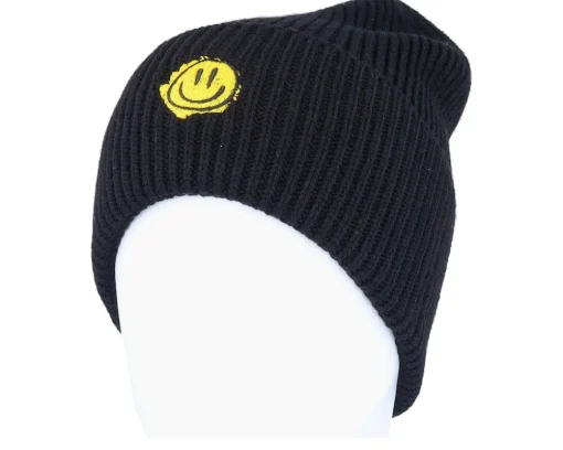 Trippy Smiley Black Recycled Oversized Cuff - Lucid Smile