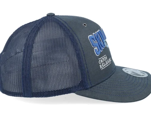 Trout C&r Logo 3d 112wf Fremont Solid Navy A-Frame Trucker - Skillfish