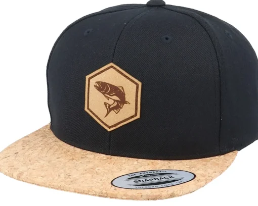 Trout Fish Patch Black/Cork Snapback - Skillfish