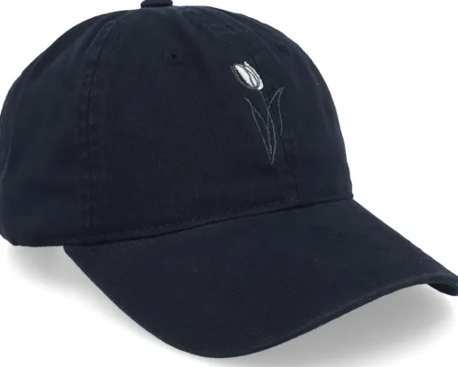 Tulip Washed Cotton Black Mom Cap - Wei