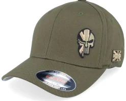 Uk Army Skull Olive Wooly Combed Flexfit - Army Head