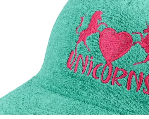 Unicorns Heart Terry Teal/White A-frame Trucker - Unicorns