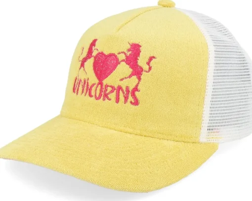 Unicorns Heart Terry Teal/White A-frame Trucker - Unicorns