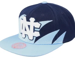 University of N.Carolina Sharktooth Navy/Light Blue Snapback - Mitchell & Ness