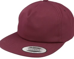 Unstructured 5-panel Maroon Snapback - Yupoong