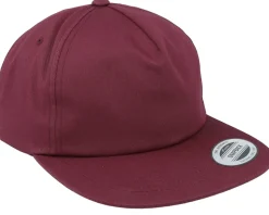 Unstructured 5-panel Maroon Snapback - Yupoong