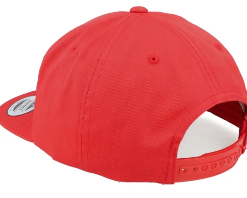Unstructured 5-panel Red Snapback - Yupoong