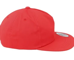 Unstructured 5-panel Red Snapback - Yupoong