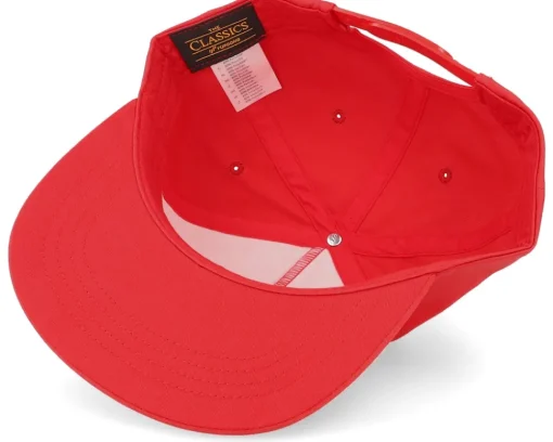 Unstructured 5-panel Red Snapback - Yupoong