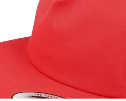 Unstructured 5-panel Red Snapback - Yupoong