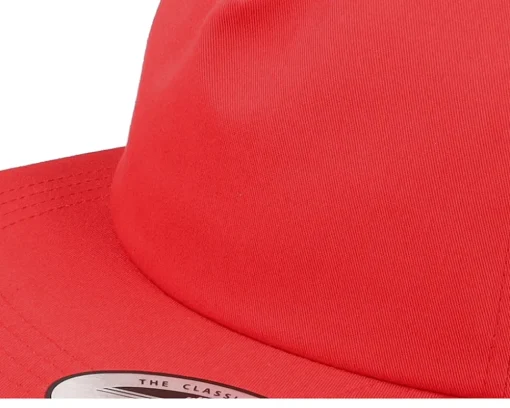 Unstructured 5-panel Red Snapback - Yupoong