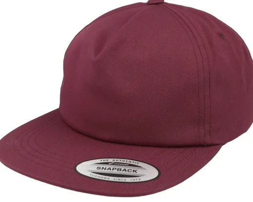 Unstructured 5-panel Red Snapback - Yupoong