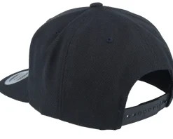 Usa Map Flag Black Patch Black Snapback - Iconic