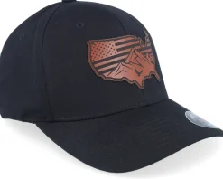 Usa Map Flag Brown Patch Black Flexfit - Iconic