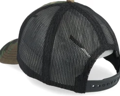 USA Twill Valin Ptch Black/Camo Trucker - American Needle