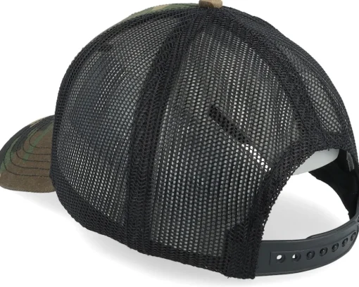 USA Twill Valin Ptch Black/Camo Trucker - American Needle